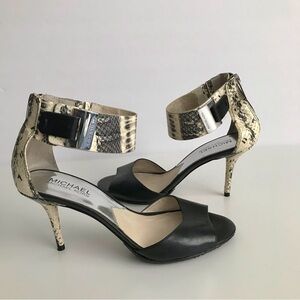 Michael Kors Snake Print Ankle Strap Heels